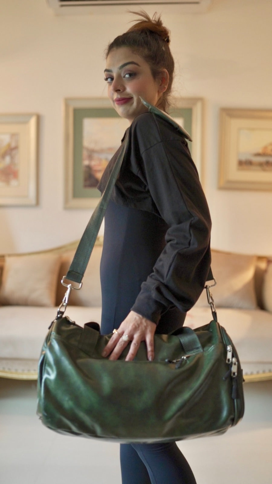Zorro Duffel Bag Green(Pure Leather)